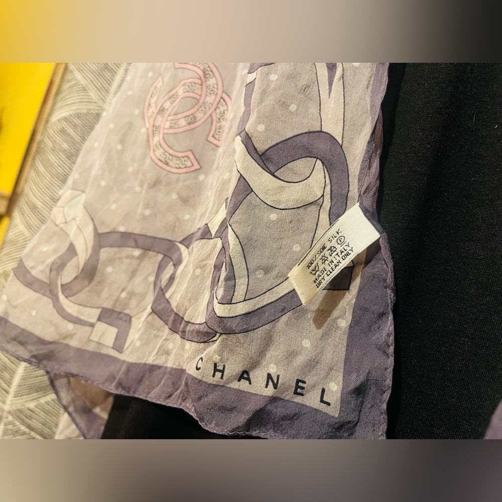 VINTAGE CHANEL SILK SCARF - Picture 5 of 8